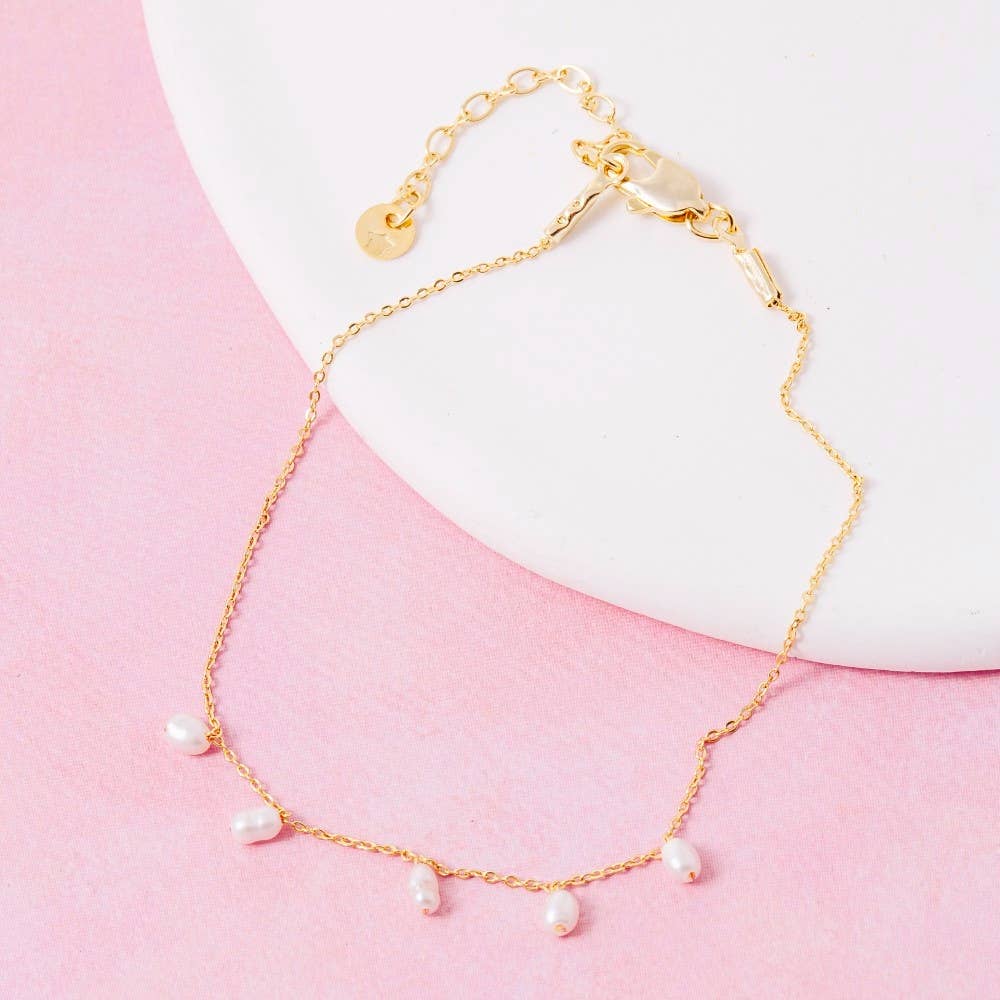 Dainty Chain Pearl Bead Bracelet