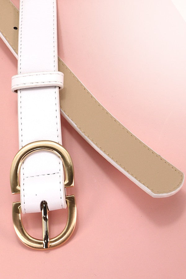 Double D Buckle Faux Leather Belts