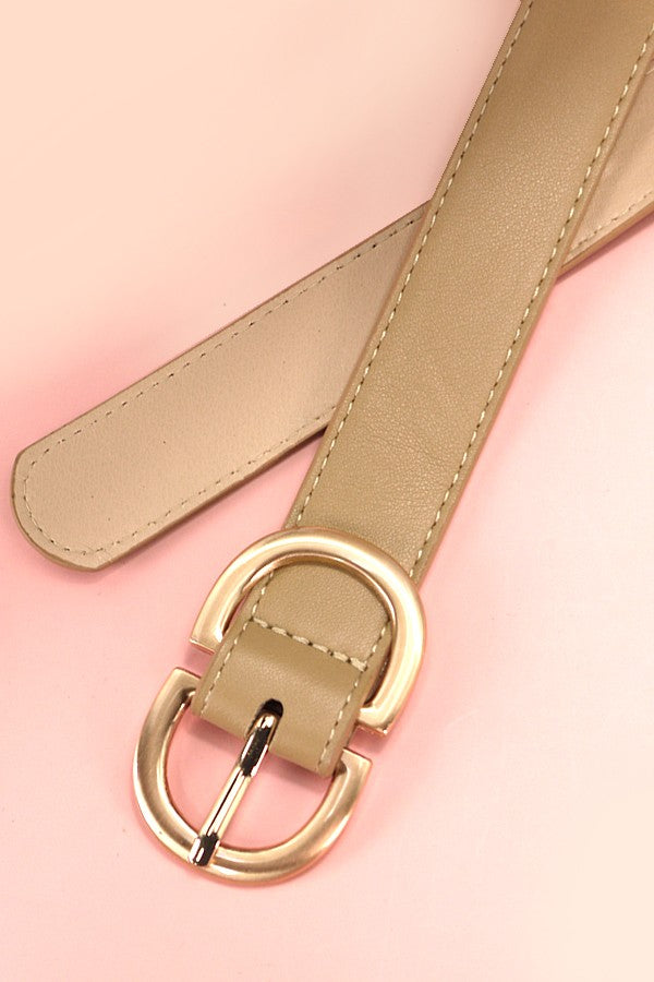 Double D Buckle Faux Leather Belts