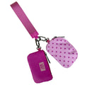 LuLu Mac Double Pouch Wristlet (Pink/Hot Pink Dots)