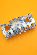 Vintage Toile Bow Pattern Porcelain Hair Claw Clip