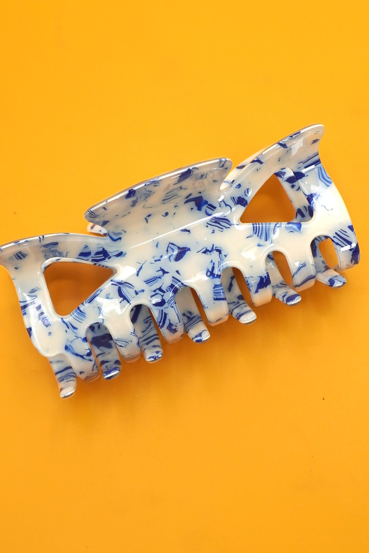 Vintage Toile Bow Pattern Porcelain Hair Claw Clip