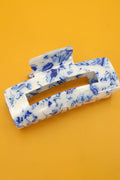 Vintage Toile Rectangle Pattern Porcelain Hair Claw Clip