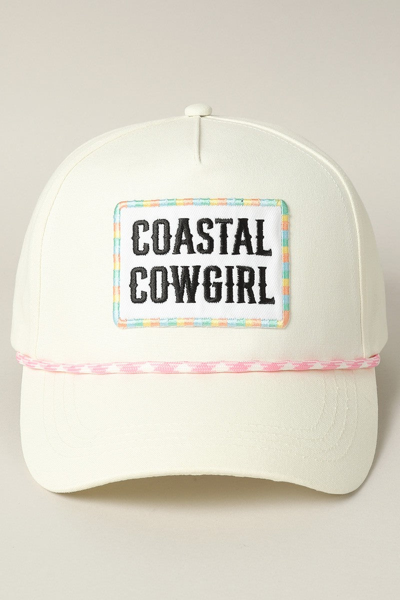 Coastal Cowgirl Embroidery Patch Trucker Hat