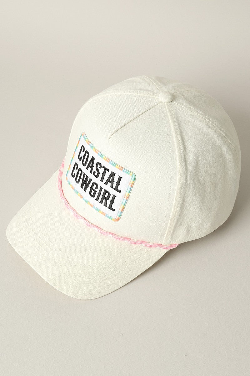 Coastal Cowgirl Embroidery Patch Trucker Hat