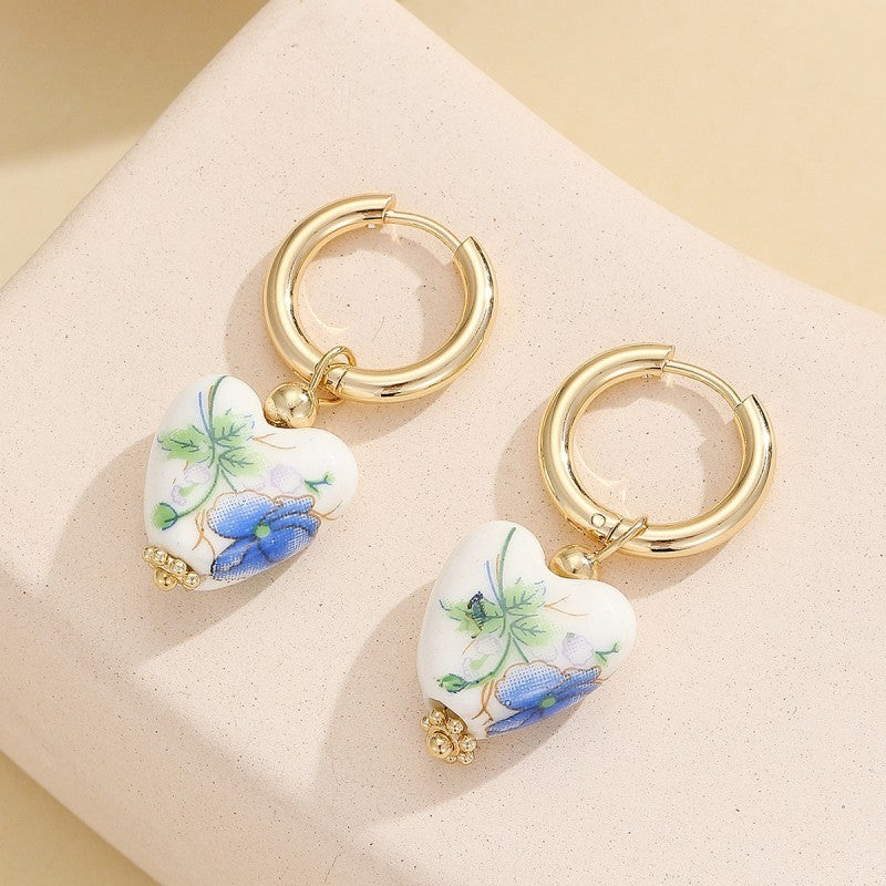 Blue Willow Pearl Drop Earrings