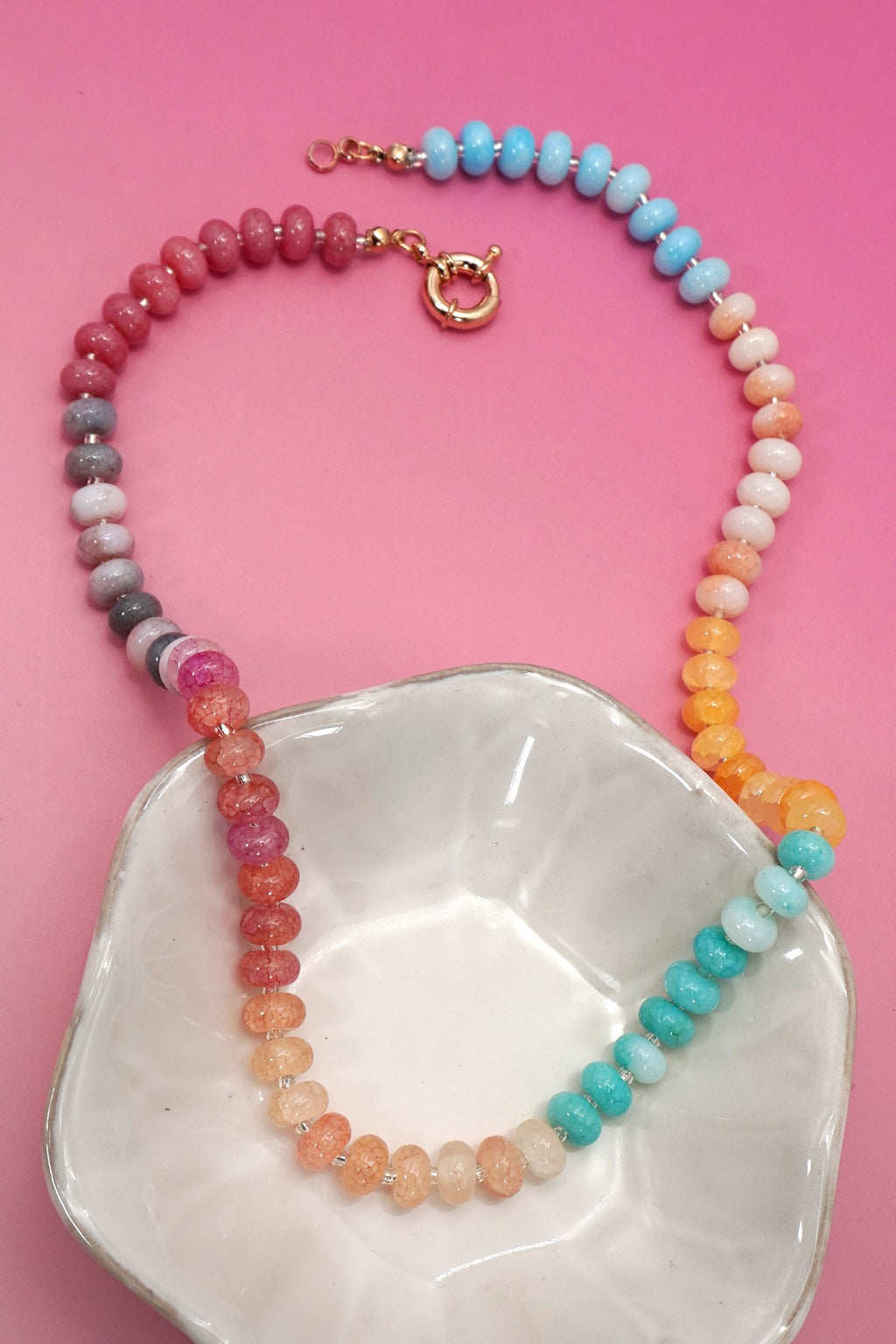Rainbow Horizon Natural Stone Semi Precious Necklace