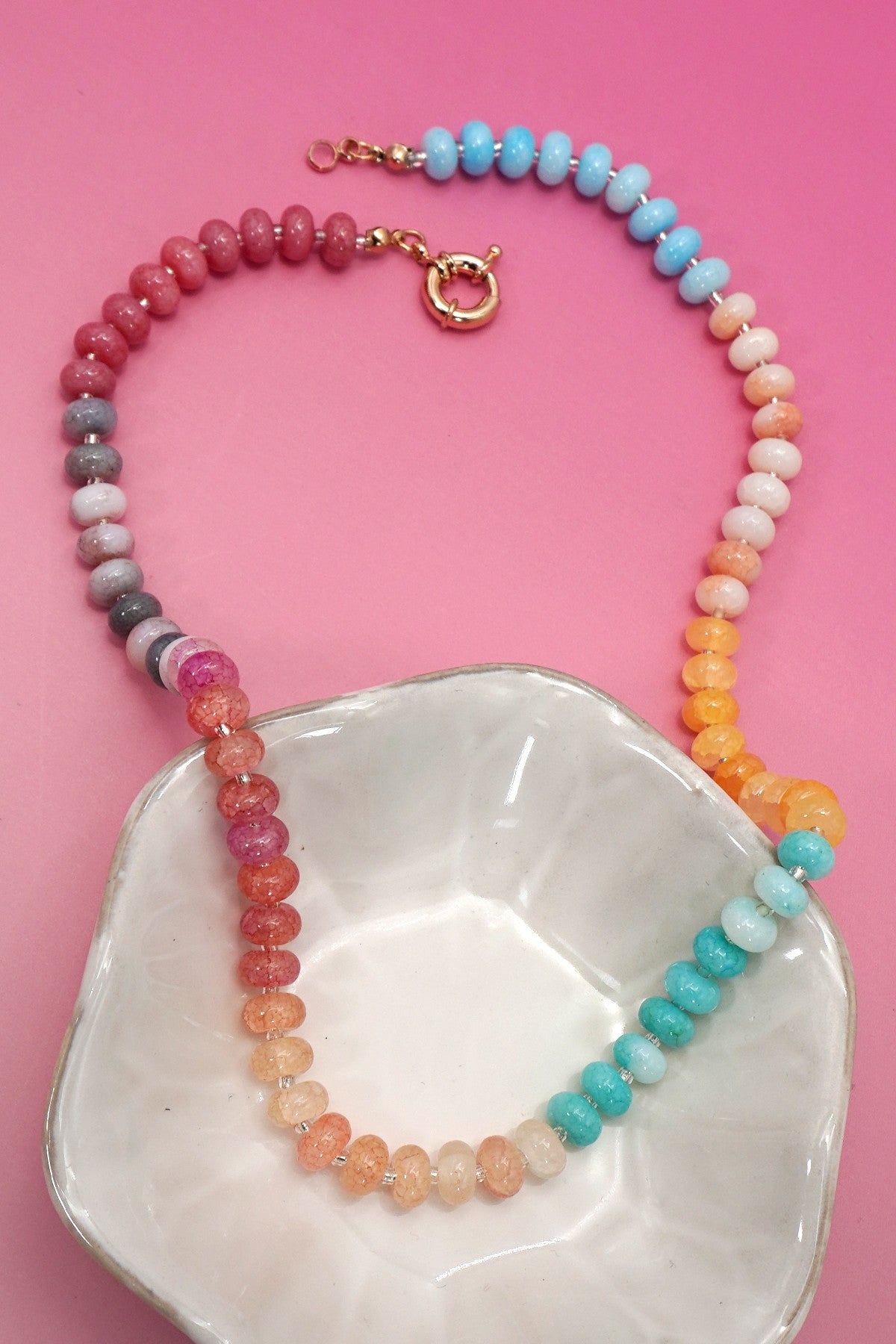 Rainbow Horizon Natural Stone Semi Precious Necklace