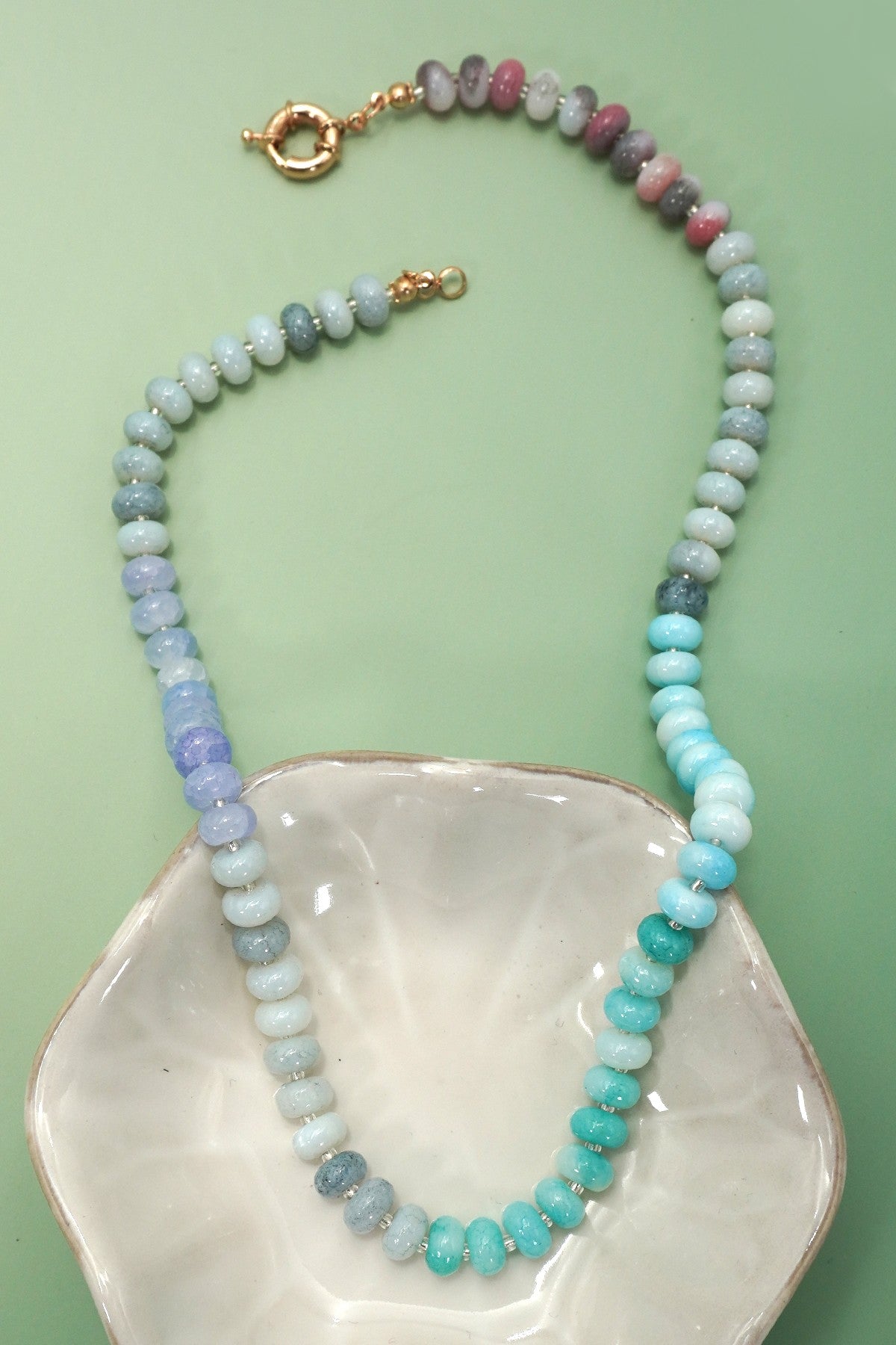 Meadow Mist Semi-Precious Glass Mixed Necklace