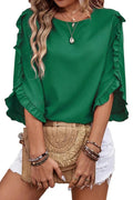 Green Velvet Loose Fit Blouse