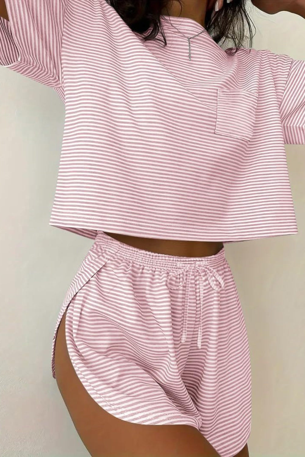 Morning Ease Striped Loungewear Set