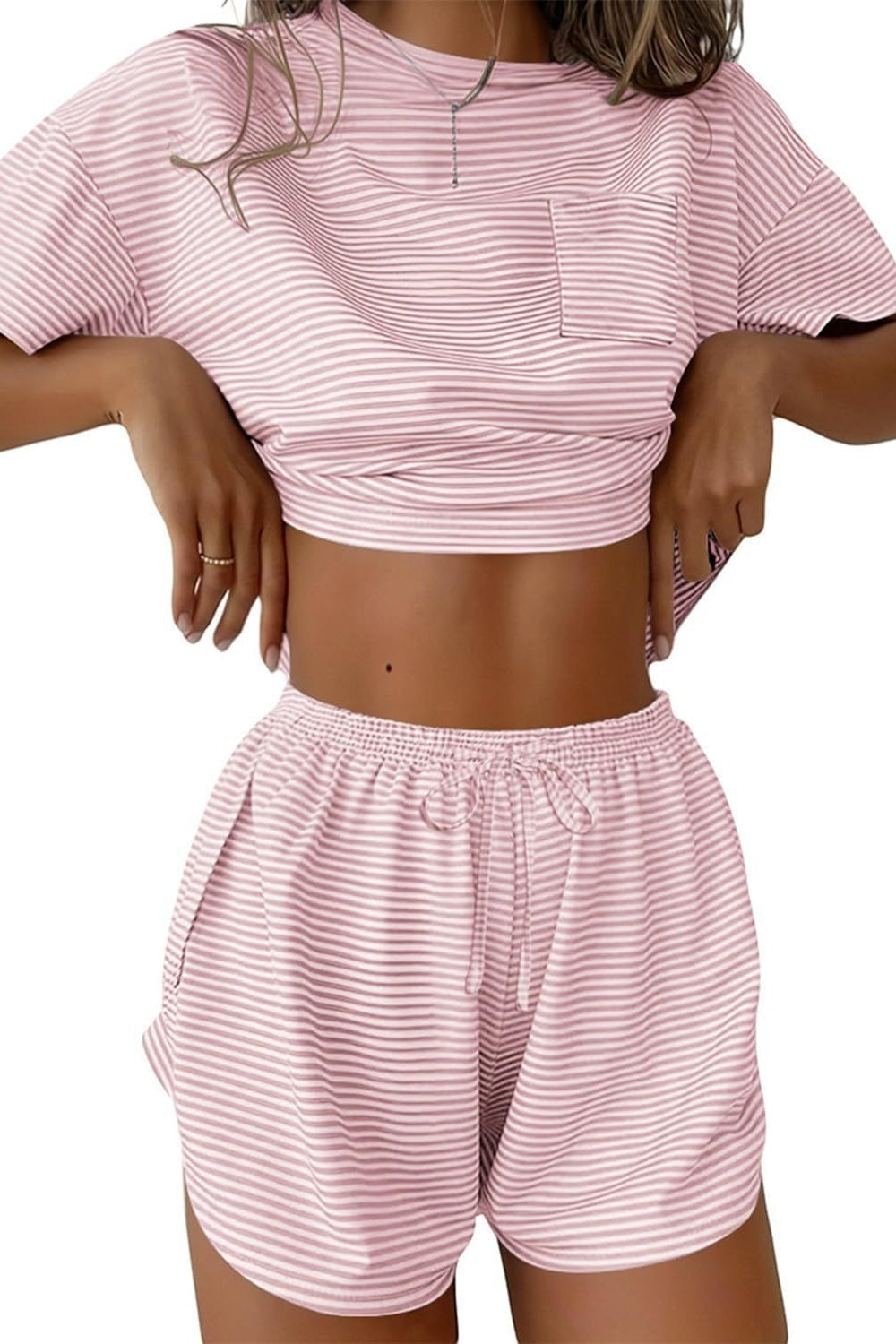 Morning Ease Striped Loungewear Set