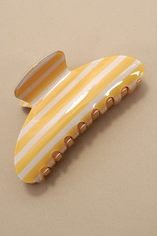 Stripe Plaid Oval Hair Claw Clip