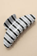 Stripe Plaid Oval Hair Claw Clip