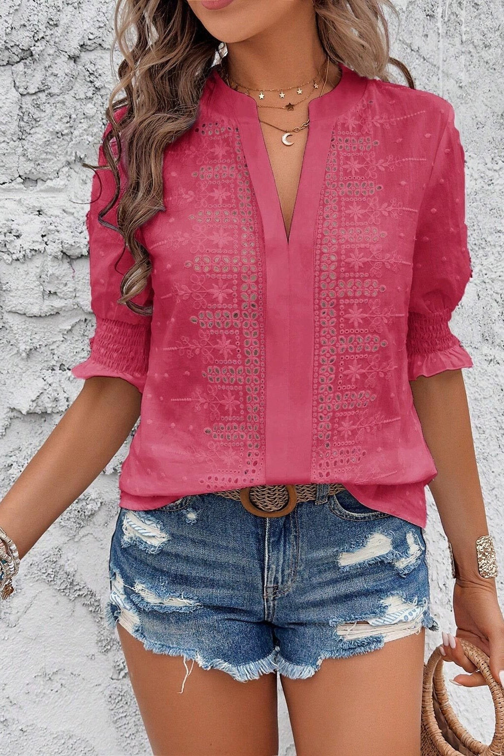 Rosy Retreat Boho Blouse