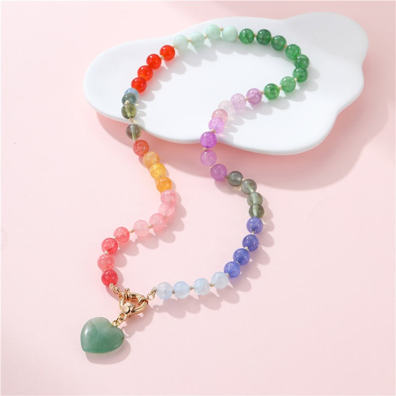 Hearts of Grace Natural Stone Semi-Precious Necklace