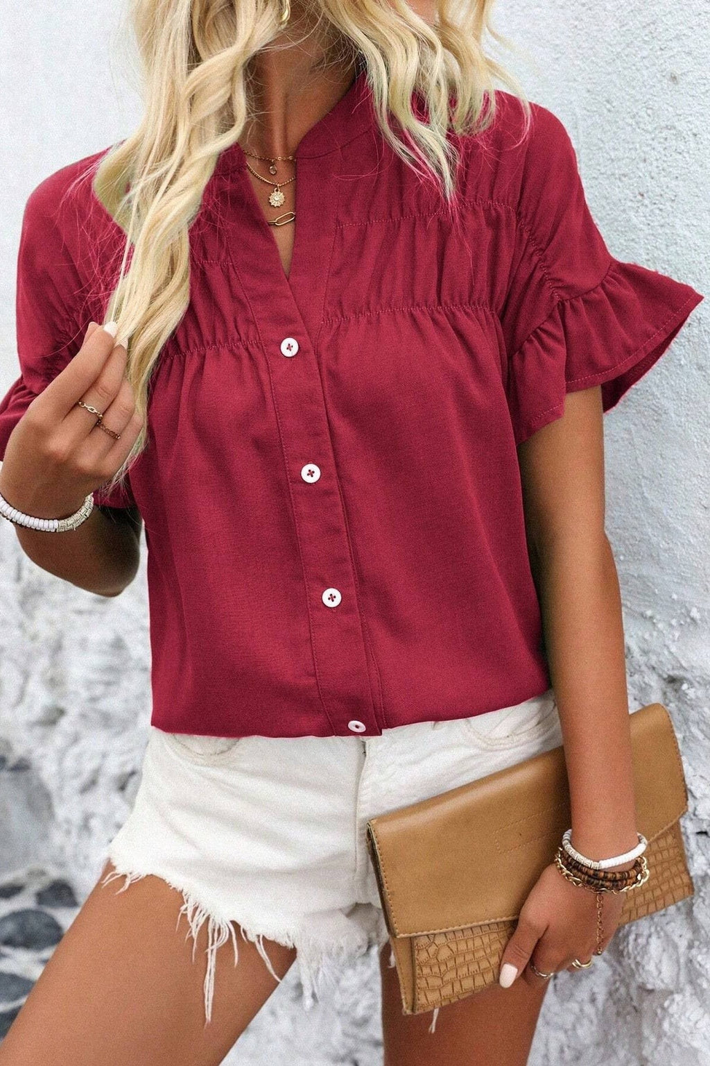 Timeless Cabernet Blouse