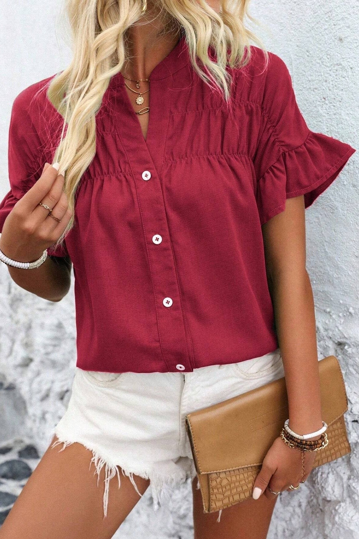 Timeless Cabernet Blouse