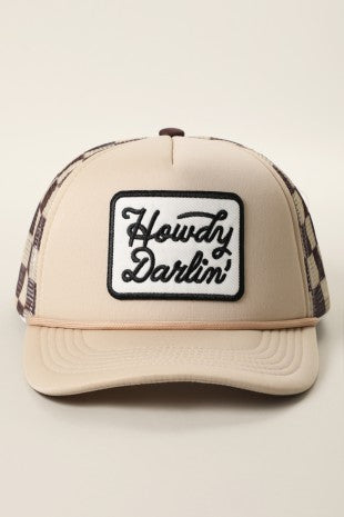 Howdy Darlin' Checkered Truck Hat
