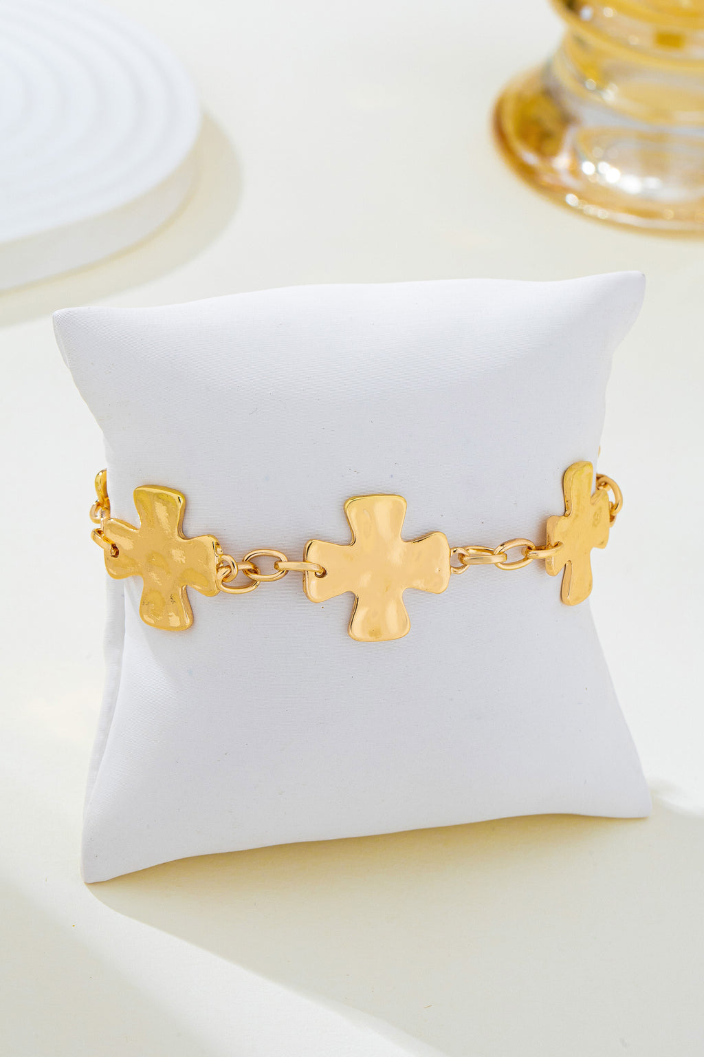Hammered Cross Link Bracelet