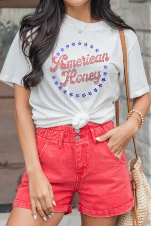 American Honey Rhinestone Graphic Tee