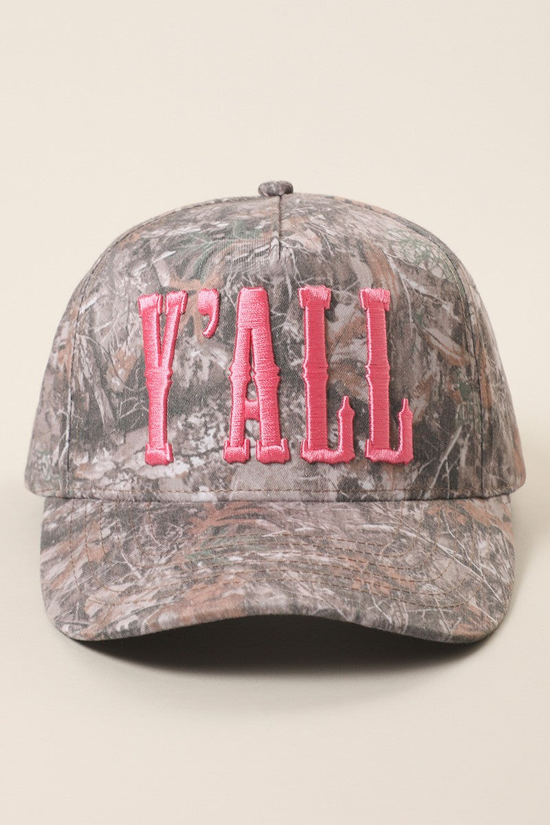 Y'ALL 3D Embroidered Camo Trucker Hat