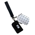 LuLu Mac Double Pouch Wristlets (White/Black Dots)