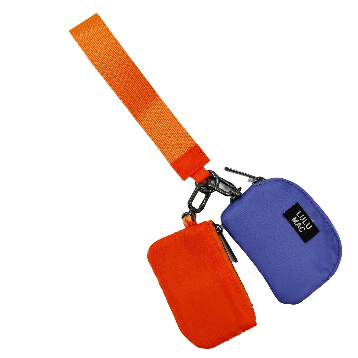 Lulu Mac Double Pouch Wristlets (Orange/Purple)