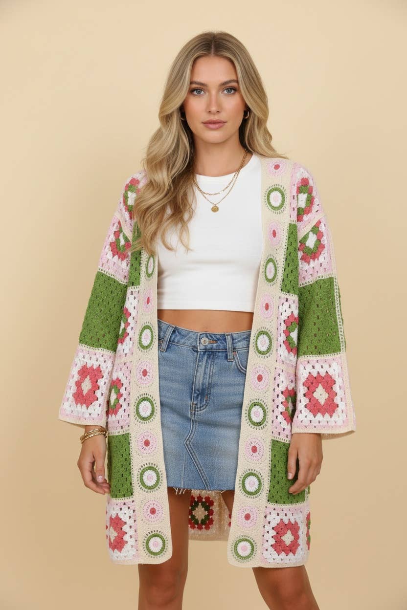 Color Me Happy Crochet Cardigan