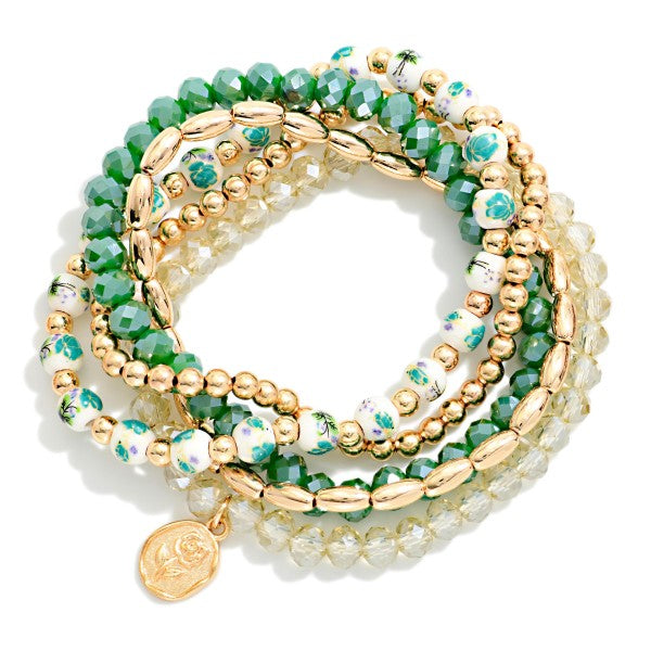 Chinoiserie Stretch Bracelet (Green)