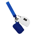 Lulu Mac Double Pouch Wristlets (White/Royal Blue)