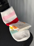 Happy Feet Socks (White-Multi Color Stripes)