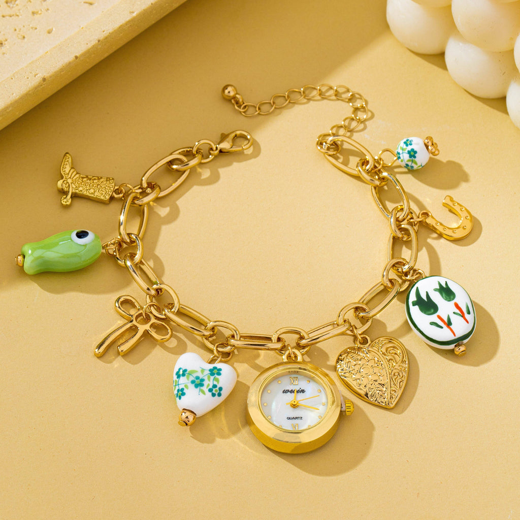 Vintage Floral Charm Watch Bracelet
