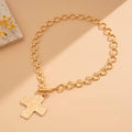 Hammer Cross Front Toggle Necklace