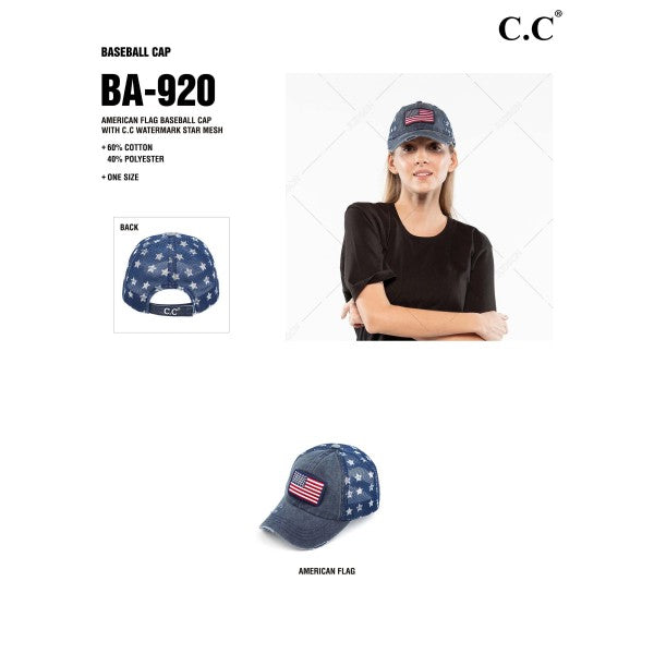 C. C. American Flag Vintage Baseball Cap