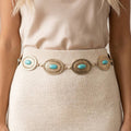 Western Turquoise Concho Chain Belt