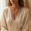 Pearl & Paperclip Long Chain Necklace