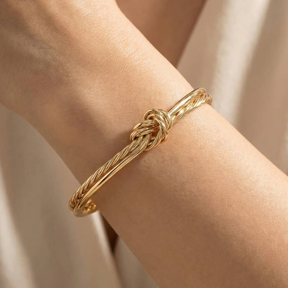 Rope Knot Open Cuff Bracelet