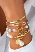 Pearl Chain Herringbone Mix Bracelet