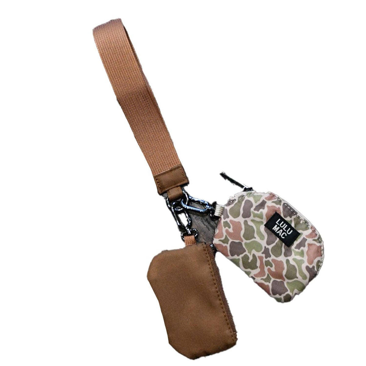 Lulu Mac Double Pouch Wristlets (Dark Camo/Brown)
