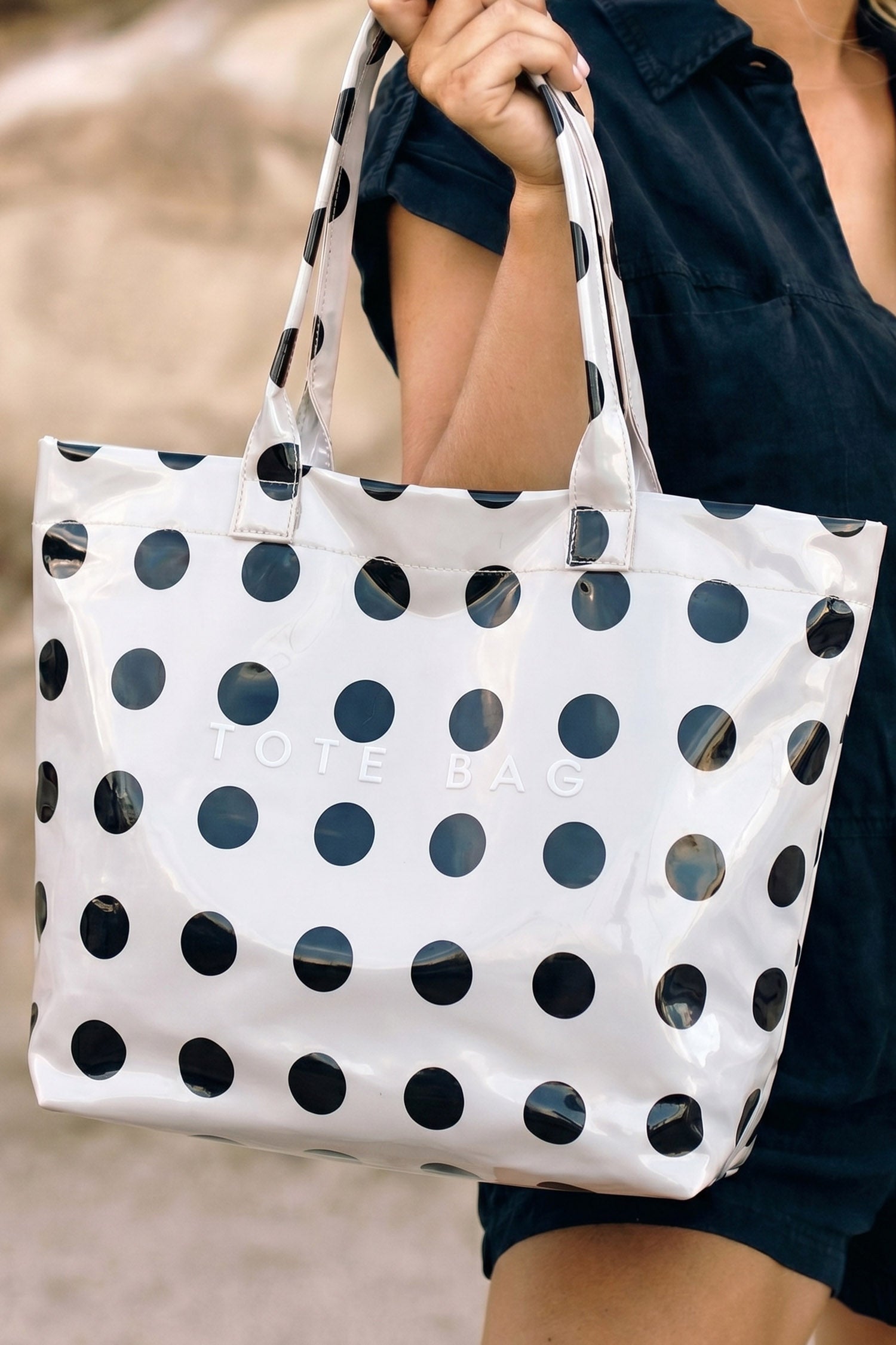 Classic Charm Polka Dot Tote Bag