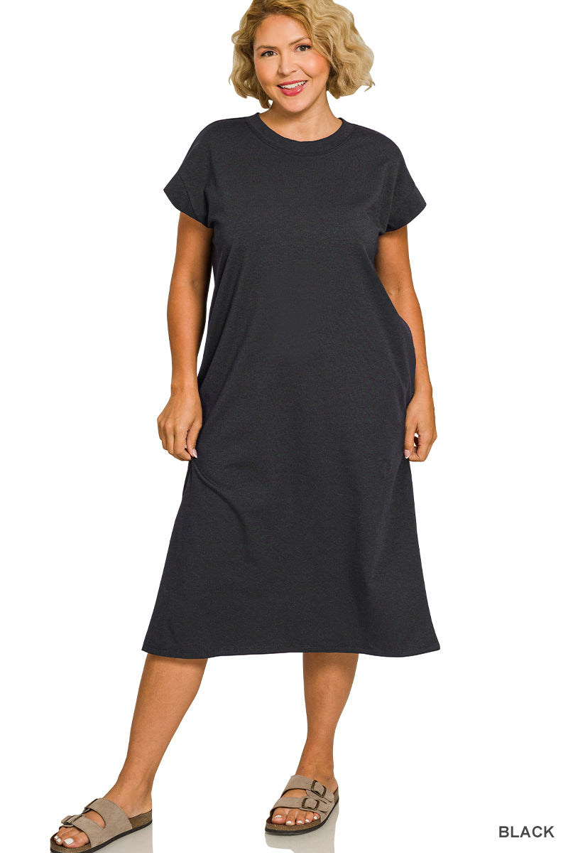 Simply Effortless Midi Dress (Zenana)