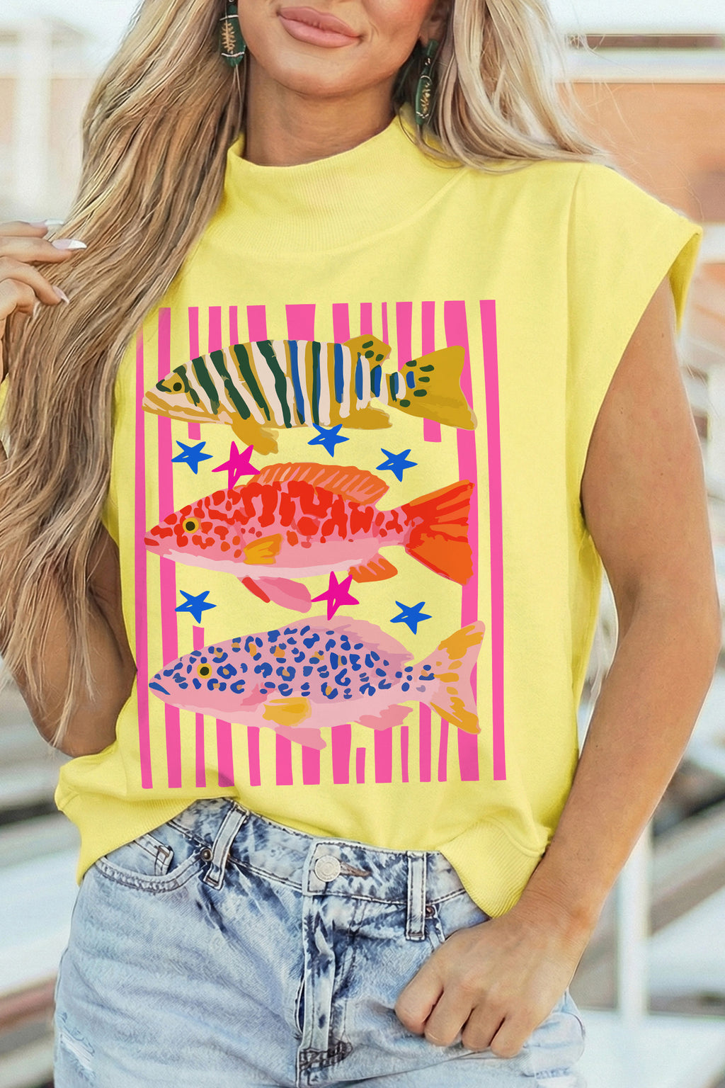 Summer Catch Graphic Top