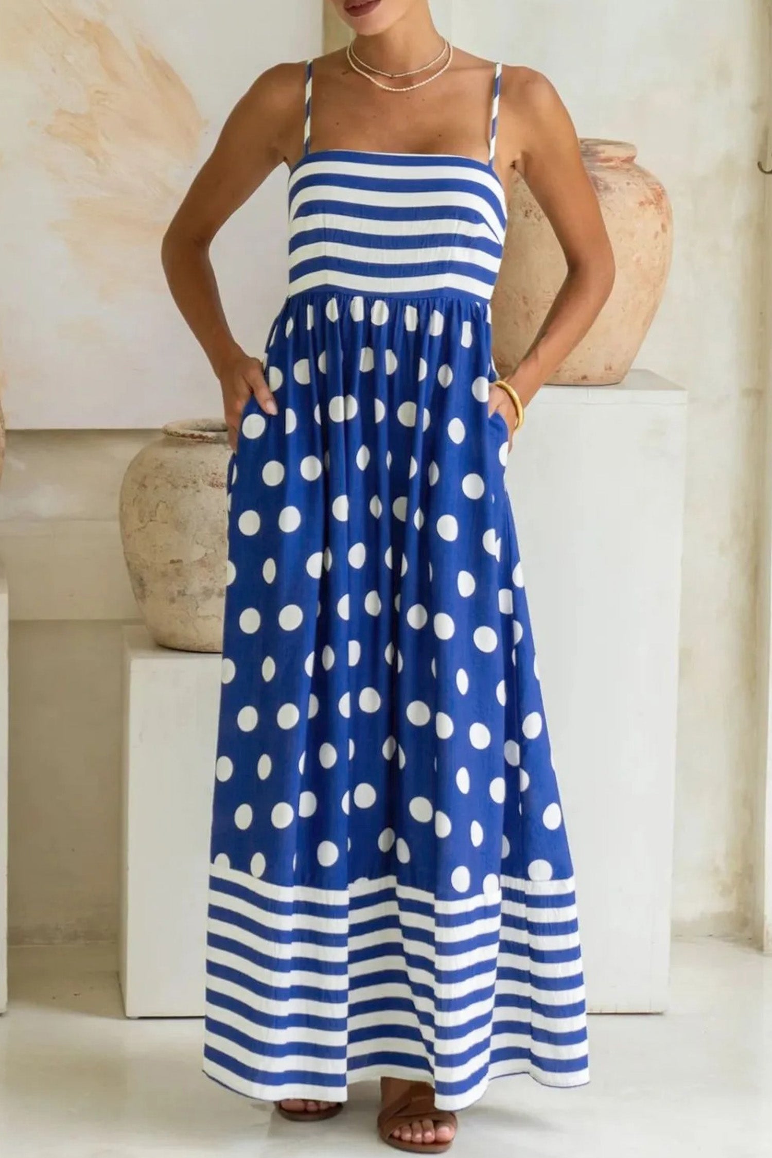 Blue Skies & Polka Dots Maxi Dress