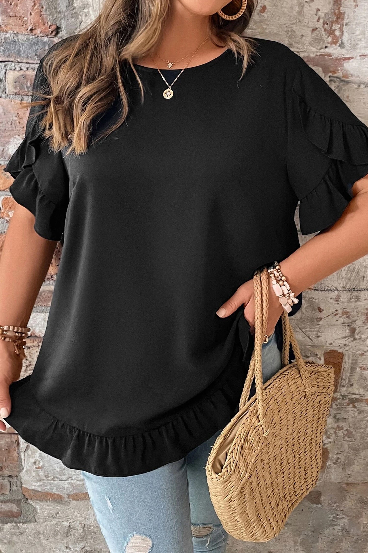 Midnight Escape Ruffle Top