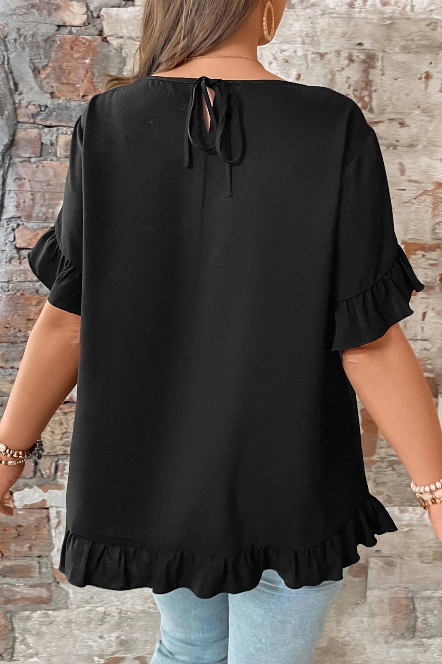 Midnight Escape Ruffle Top