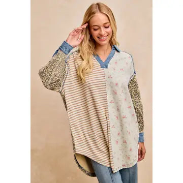 Sweetly Unmatched Long Tunic Top