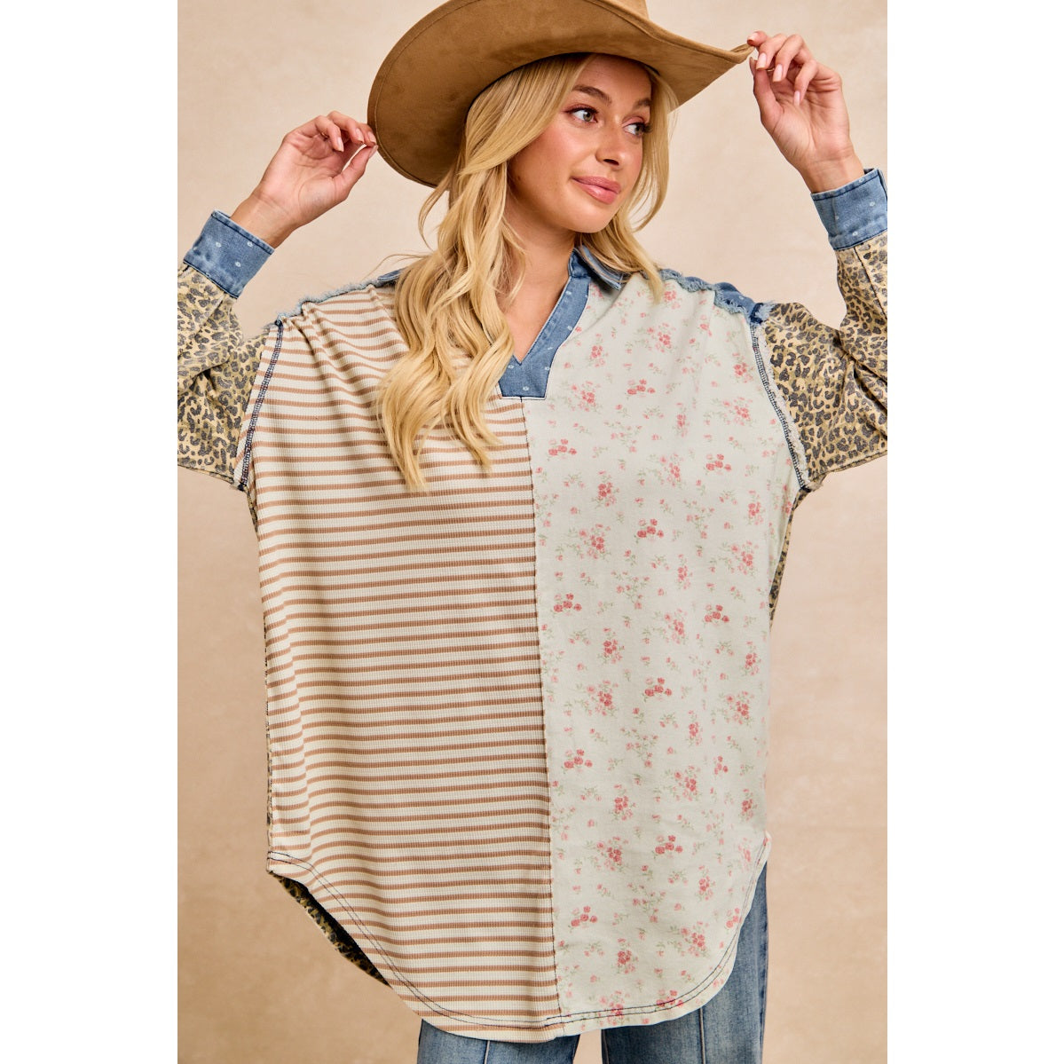 Sweetly Unmatched Long Tunic Top