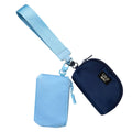 Lulu Mac Double Pouch Wristlets (Light Blue/Navy)