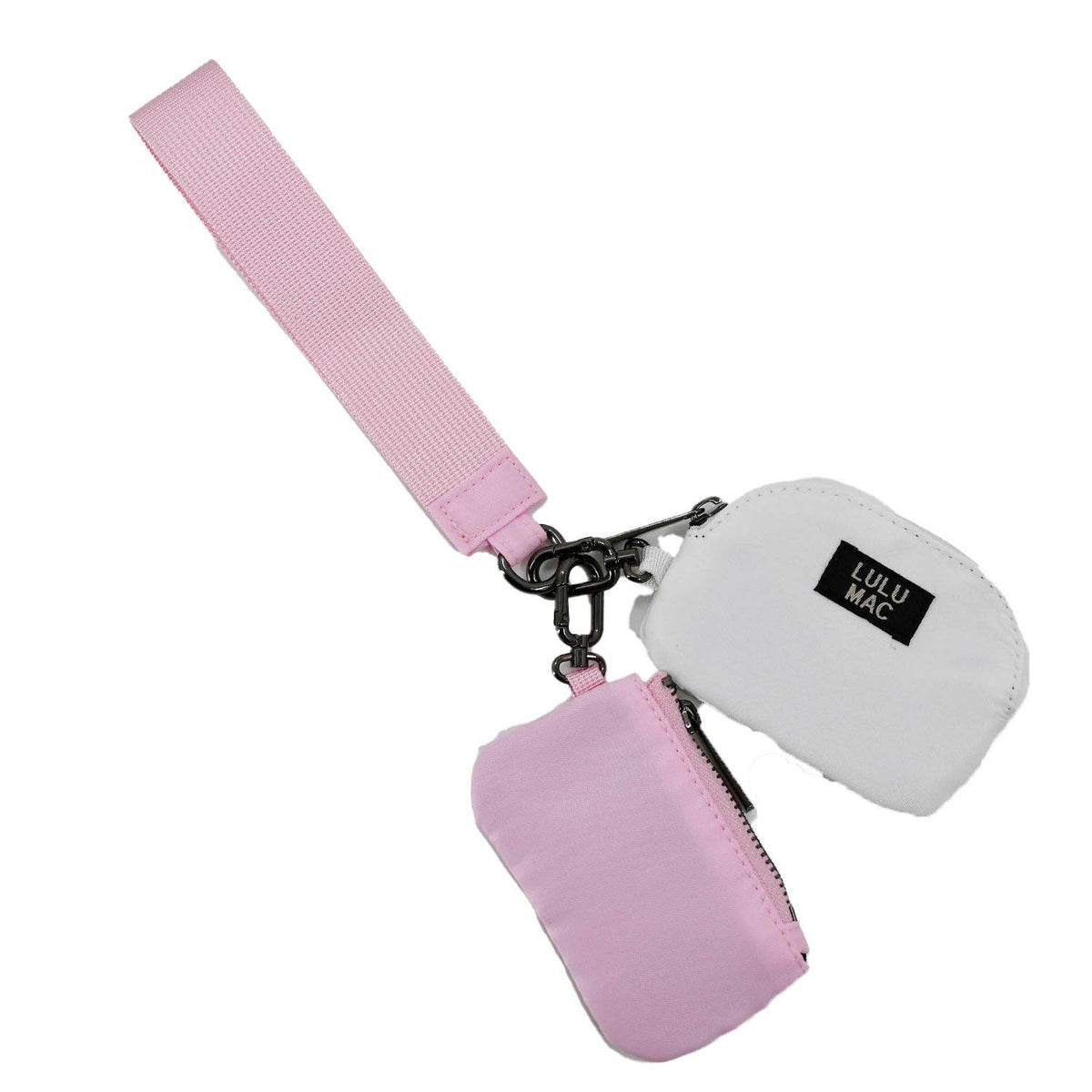 LuLu Mac Double Pouch Wristlets (Lt. Pink/White)